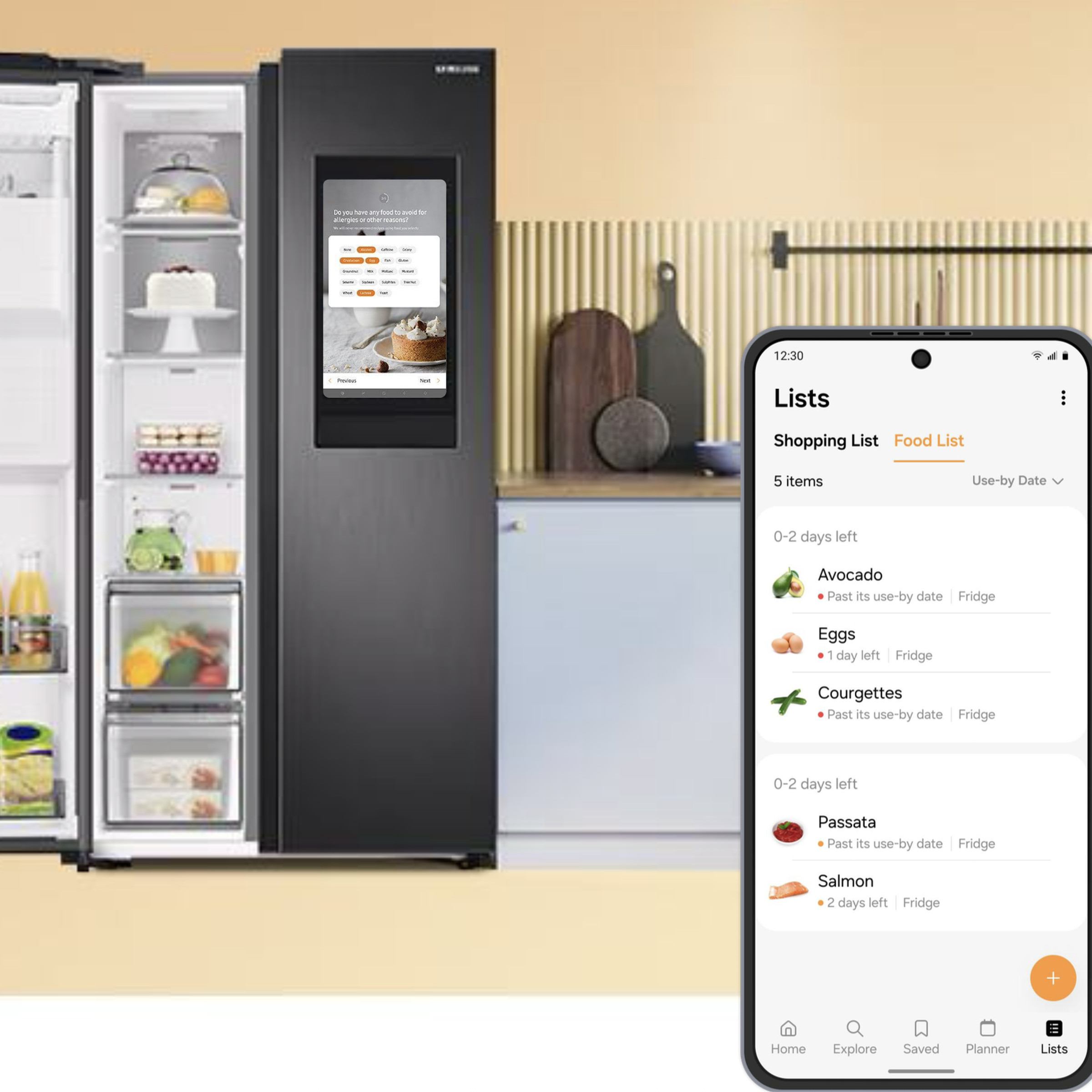 Samsung Food Plus can create tailored meal plans based on your nutritional needs and the food in your fridge and pantry.