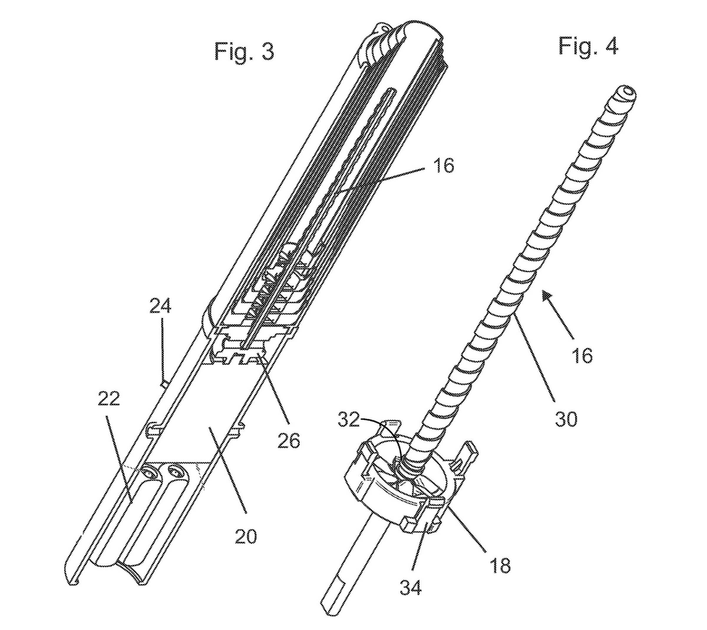 The screw raises each segment in turn. The actual product functions almost identically to these patent images — I opened one up to check.