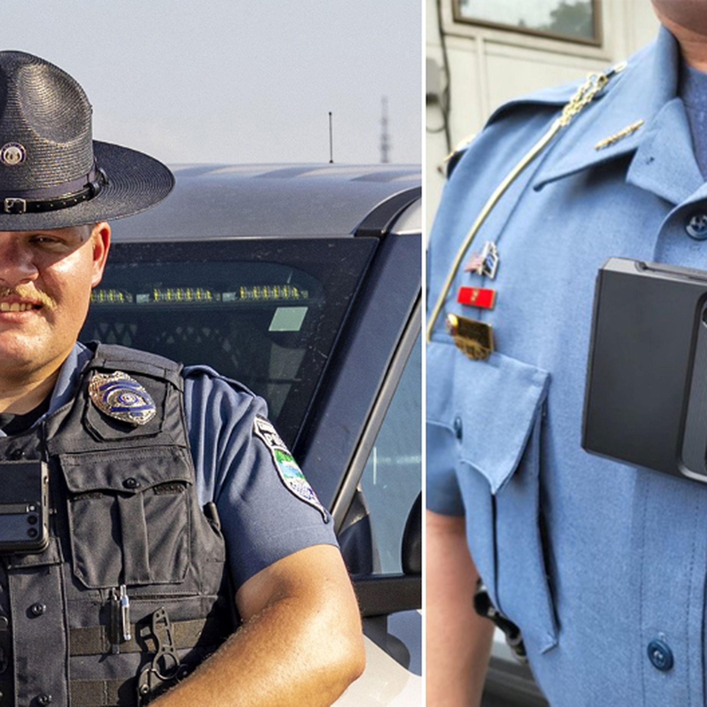 A photo showing police officers with Samsung’s Galaxy Z Flip phone.